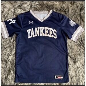 Under Armour youth NY New York Yankees baseball Jersey Top Shirt